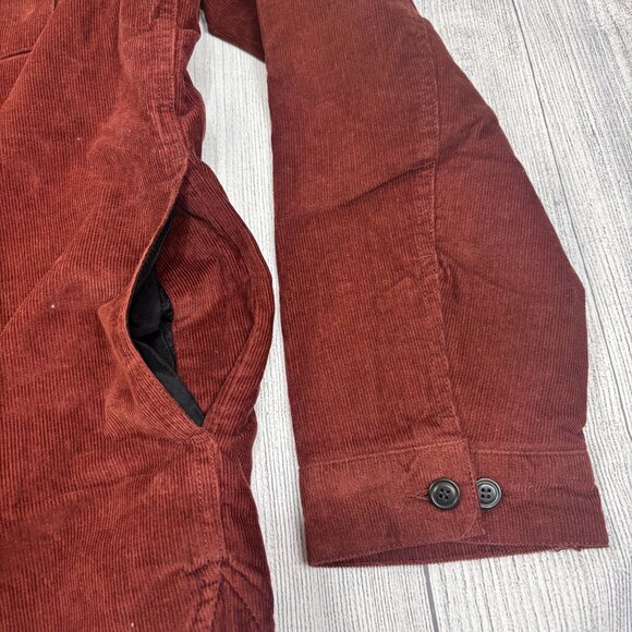 Levis Corduroy Sherpa-Lined Jacket With Hood Size Large Red & Gray - Picture 12 of 13